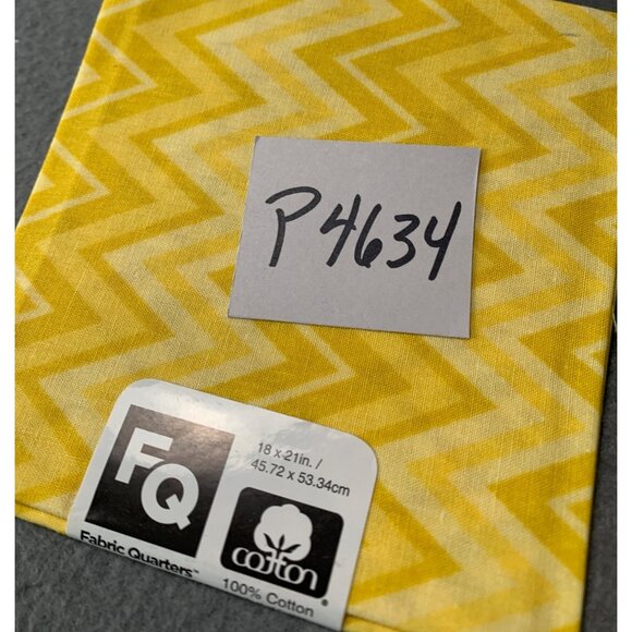 Yellow Chevron Fabric Quarter Cotton 18x21 Sewing Quilting Crafts - Picture 4 of 4